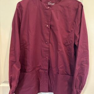 Butter-Soft Burgundy Snap Front Jacket